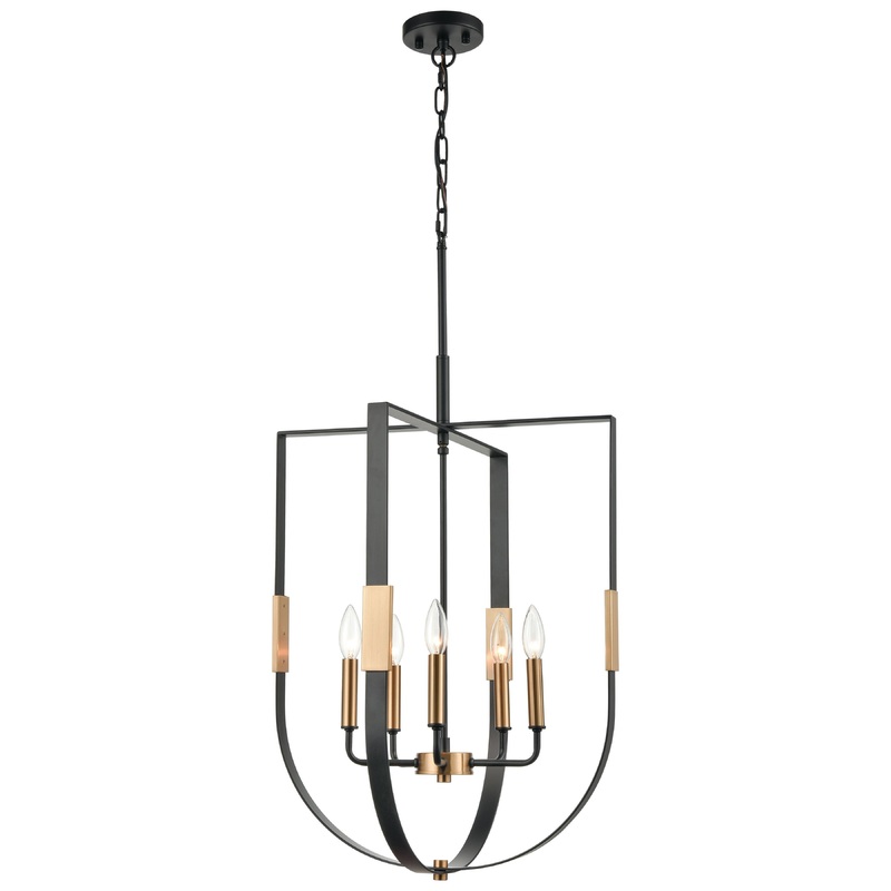 ELK SHOWROOM 15457/5 Heathrow 20'' Wide 5-Light Chandelier - Matte Black