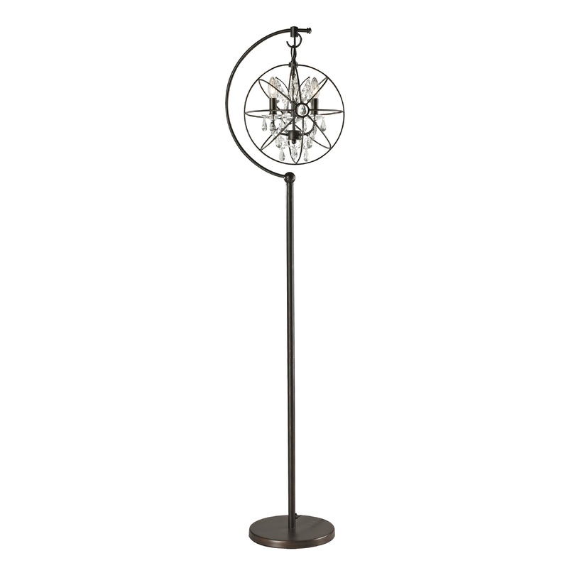 ELK SIGNATURE D2422 Restoration Globe 69'' High 3-Light Floor Lamp - Oil Rubbed Bronze