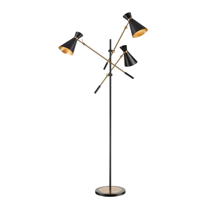 ELK SIGNATURE D4520 Chiron 73'' High 3-Light Floor Lamp - Aged Brass
