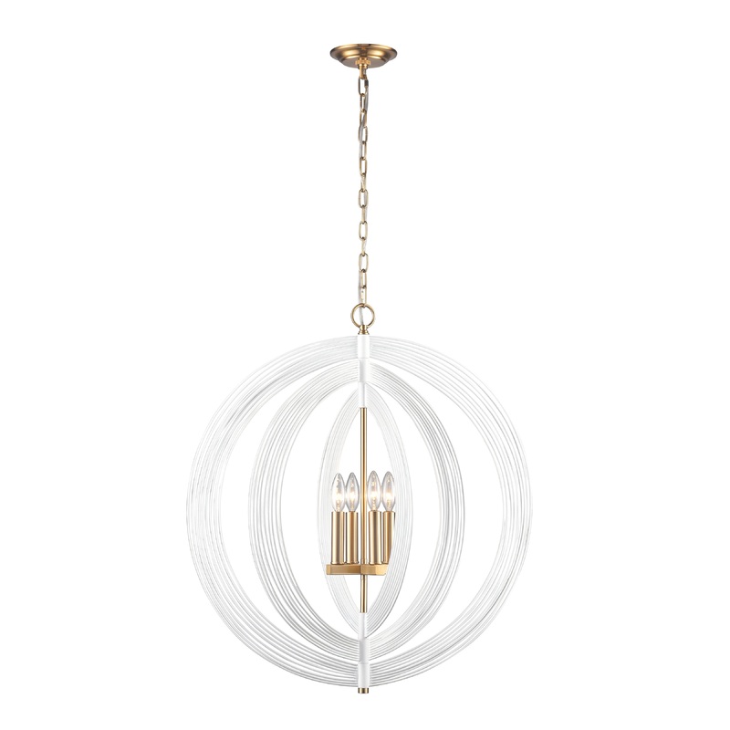 ELK SIGNATURE H0018-10357 Orme 27'' Wide 4-Light Pendant - White