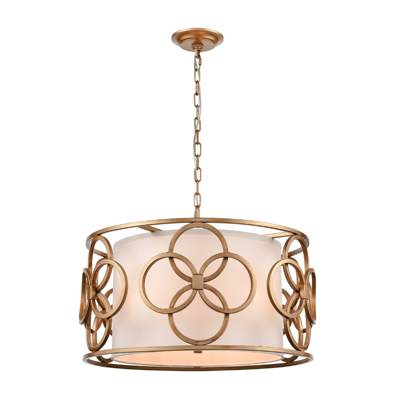 ELK SIGNATURE H018-7252 Botanic Avenue 22'' Wide 4-Light Pendant - Antique Gold
