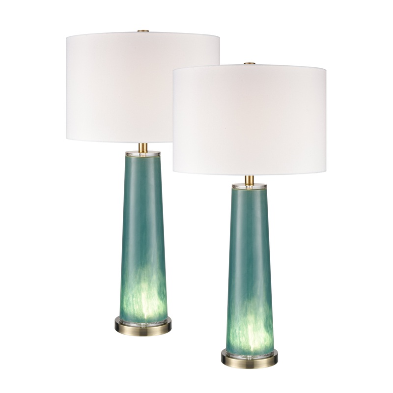 ELK STUDIO S0019-10301/S2 Lyric 34'' High 2-Light Table Lamp - Set of 2 Tall Green