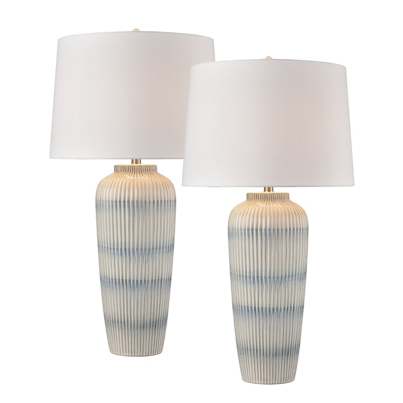 ELK STUDIO S0019-10312/S2 Palmer 35'' High 1-Light Table Lamp - Set of 2 White