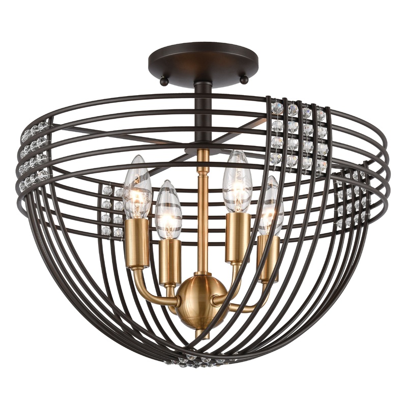 ELK SHOWROOM 11191/4 Concentric 16'' Wide 4-Light Semi Flush Mount - Oil Rubbed Bronze