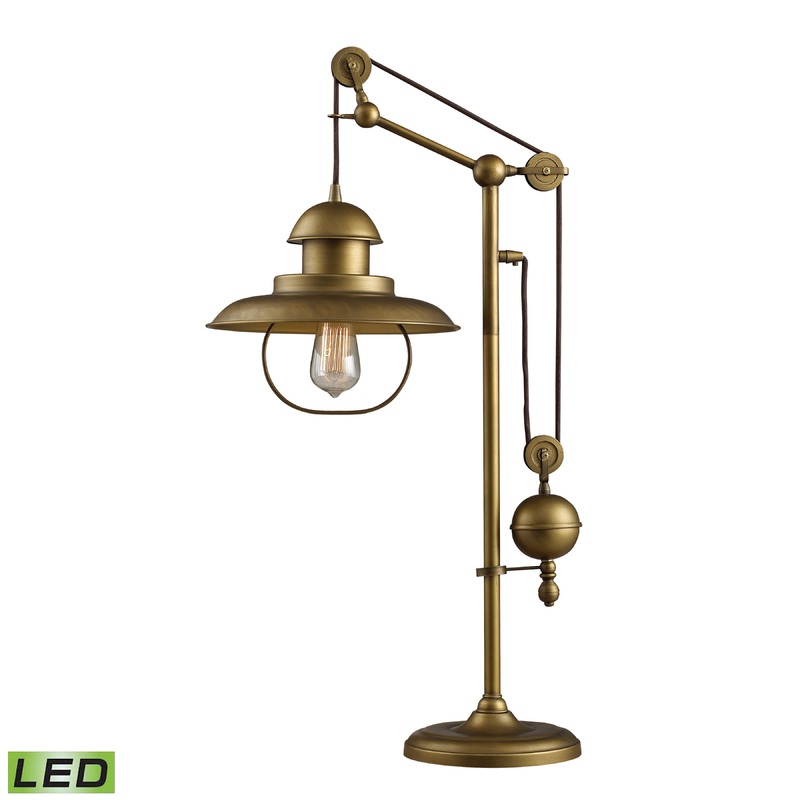 ELK SIGNATURE D2252-LED Farmhouse 32'' High 1-Light Desk Lamp - Antique Brass - Includes LED Bulb