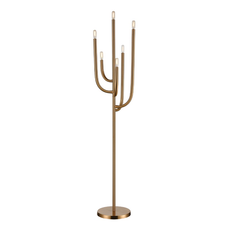 ELK SIGNATURE D4265 Hands Up 63'' High 6-Light Floor Lamp - Aged Brass