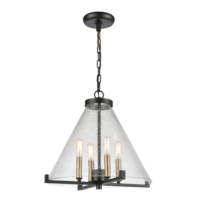 ELK SIGNATURE D4437 The Holding 17'' Wide 4-Light Pendant - Matte Black