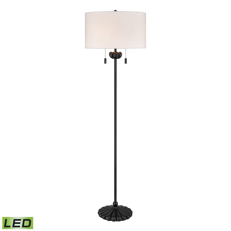ELK SIGNATURE H0019-9609-LED Liliaceae 63'' High 2-Light Floor Lamp - Black - Includes LED Bulbs