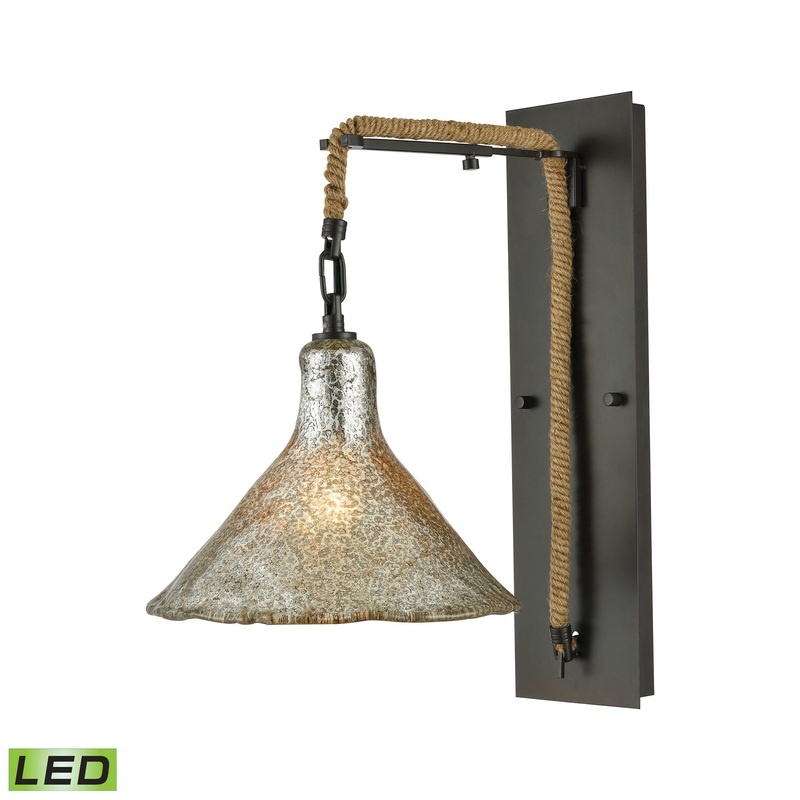 ELK SHOWROOM 10436/1SCN-LED Hand Formed Glass 18'' High 1-Light Sconce - Oil Rubbed Bronze