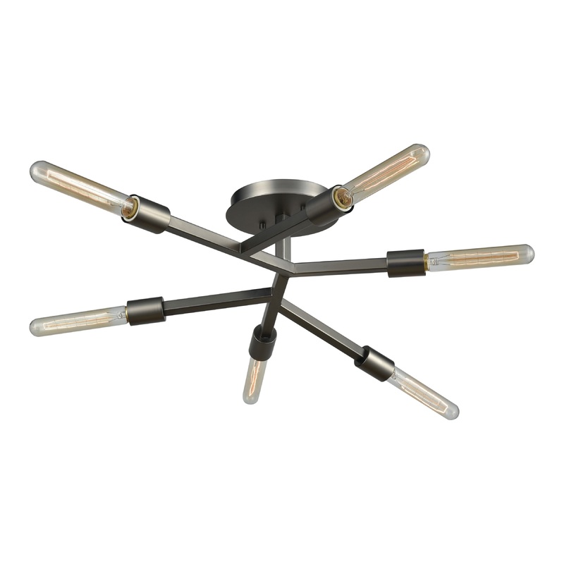 ELK SHOWROOM 11854/6 Freeform 23'' Wide 6-Light Semi Flush Mount - Dark Graphite