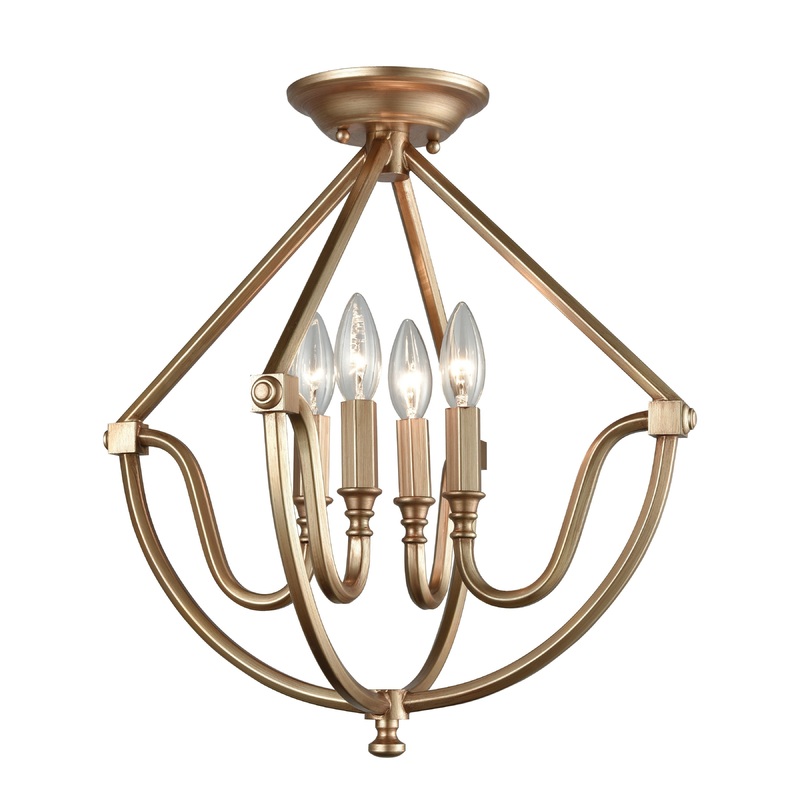 ELK SHOWROOM 12841/4 Stanton 16'' Wide 4-Light Semi Flush Mount - Matte Gold