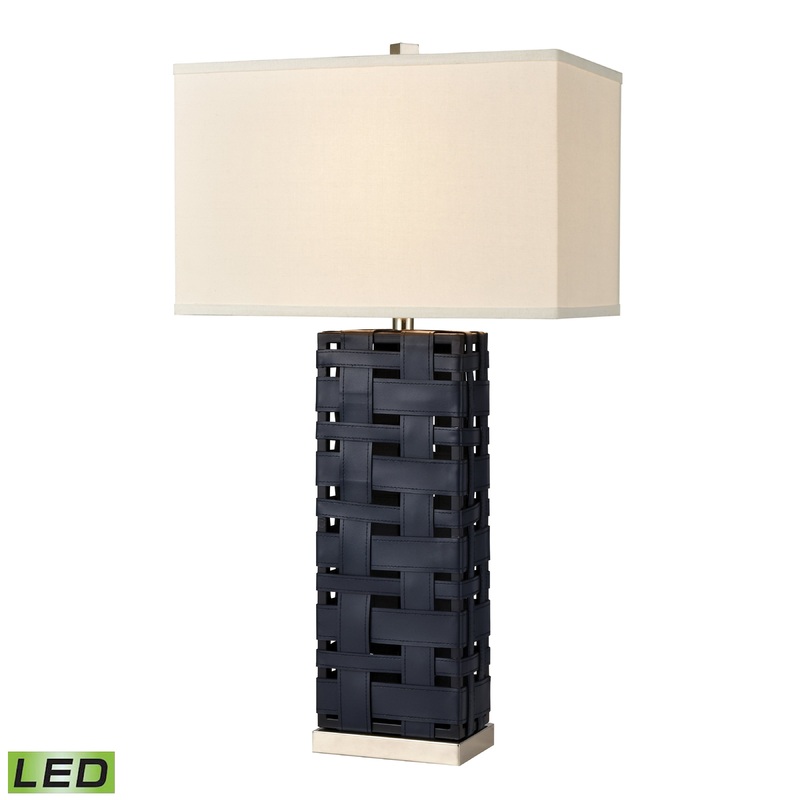 ELK SIGNATURE D4522-LED Strapped Down 32'' High 1-Light Table Lamp - Navy - Includes LED Bulb