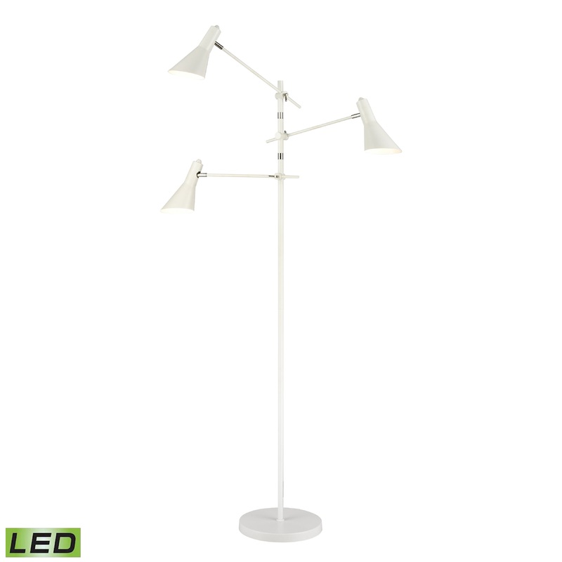 ELK SIGNATURE D4537-LED Sallert 72.75'' High 3-Light Floor Lamp - White - Includes LED Bulbs