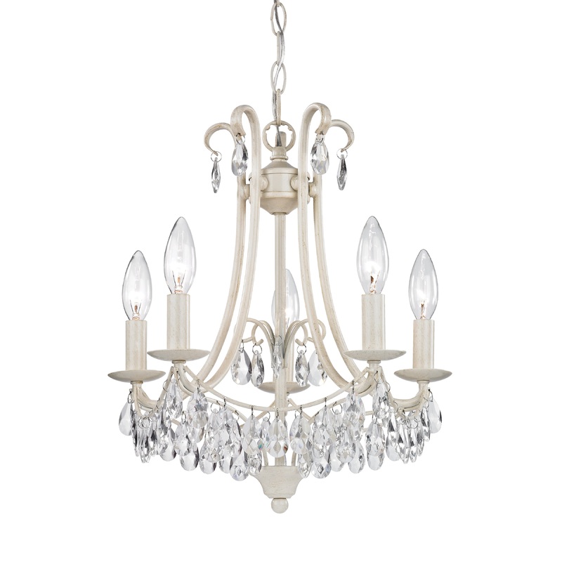 MARKETPLACE 122-021 Mini Victorian 14'' Wide 5-Light Chandelier - Antique Cream