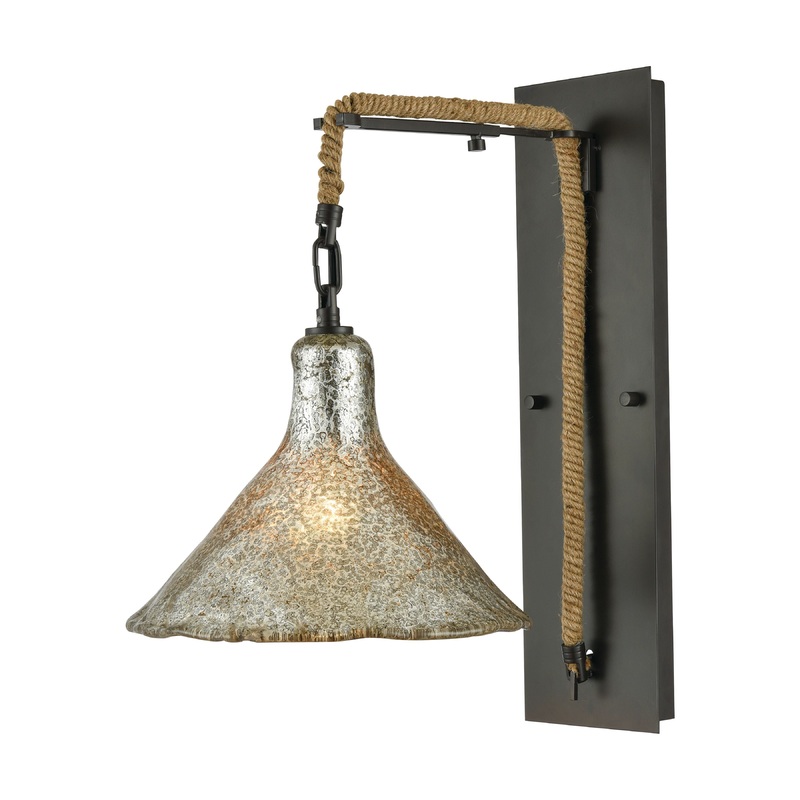 ELK SHOWROOM 10436/1SCN Hand Formed Glass 18'' High 1-Light Sconce - Oil Rubbed Bronze