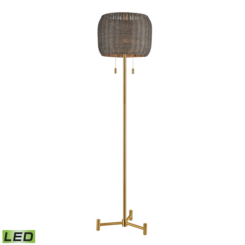 ELK SIGNATURE D4693-LED Bittar 61.5'' High 2-Light Floor Lamp - Aged Brass - Includes LED Bulbs