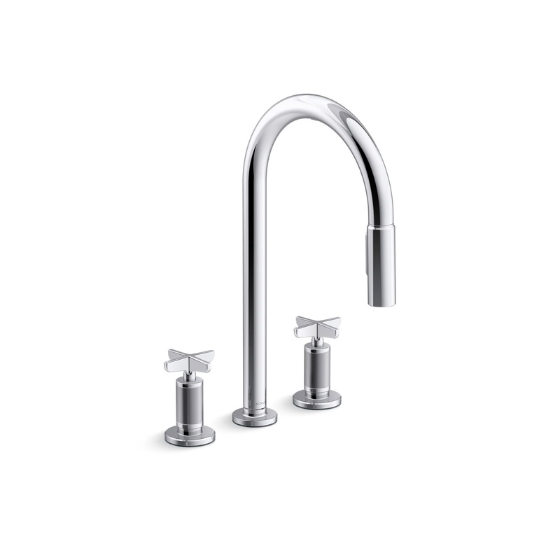 KOHLER K-28671-3-CP Pull-down kitchen sink faucet with two-function sprayhead  -  Polished Chrome