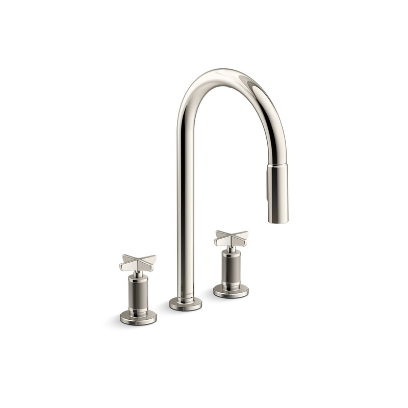 KOHLER K-28671-3-SN Pull-down kitchen sink faucet with two-function sprayhead  -  Vibrant Polished Nickel