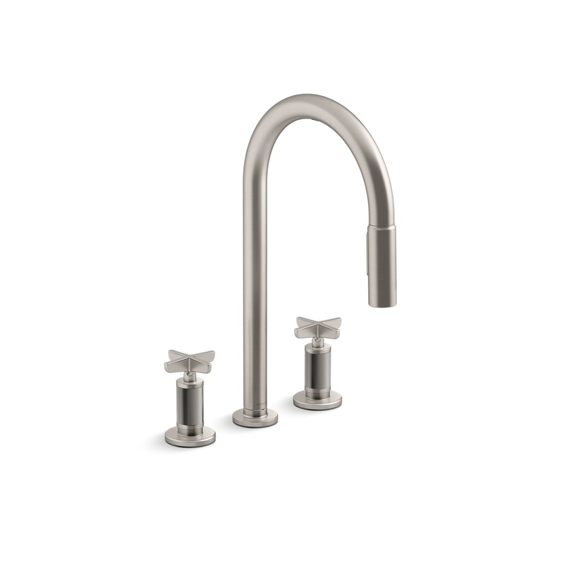 KOHLER K-28671-3-VS Pull-down kitchen sink faucet with two-function sprayhead  -  Vibrant Stainless