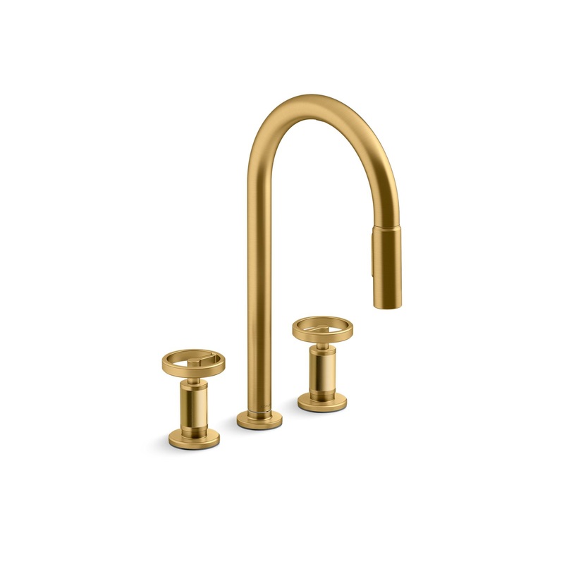 KOHLER K-28671-9-2MB Pull-down kitchen sink faucet with two-function sprayhead  -  Vibrant Brushed Moderne Brass
