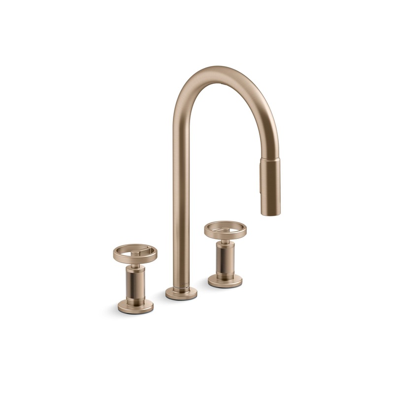 KOHLER K-28671-9-BV Pull-down kitchen sink faucet with two-function sprayhead  -  Vibrant Brushed Bronze