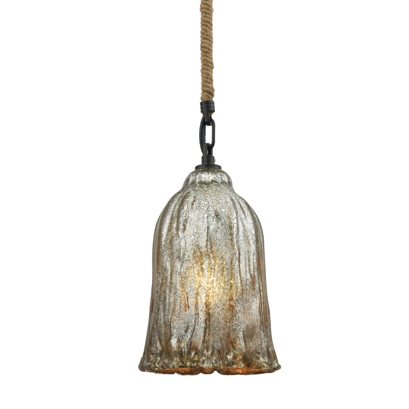 ELK SHOWROOM 10641/1 Hand Formed Glass 6'' Wide 1-Light Mini Pendant - Oil Rubbed Bronze
