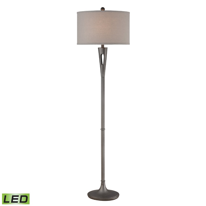 ELK SIGNATURE D3992-LED Lightning Rod 66'' High 1-Light Floor Lamp - Pewter - Includes LED Bulb