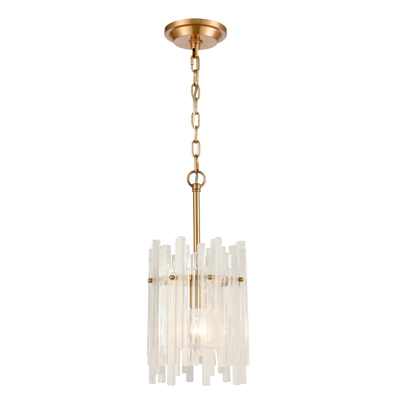 ELK SIGNATURE D4661 Brinicle 8'' Wide 1-Light Mini Pendant - Aged Brass