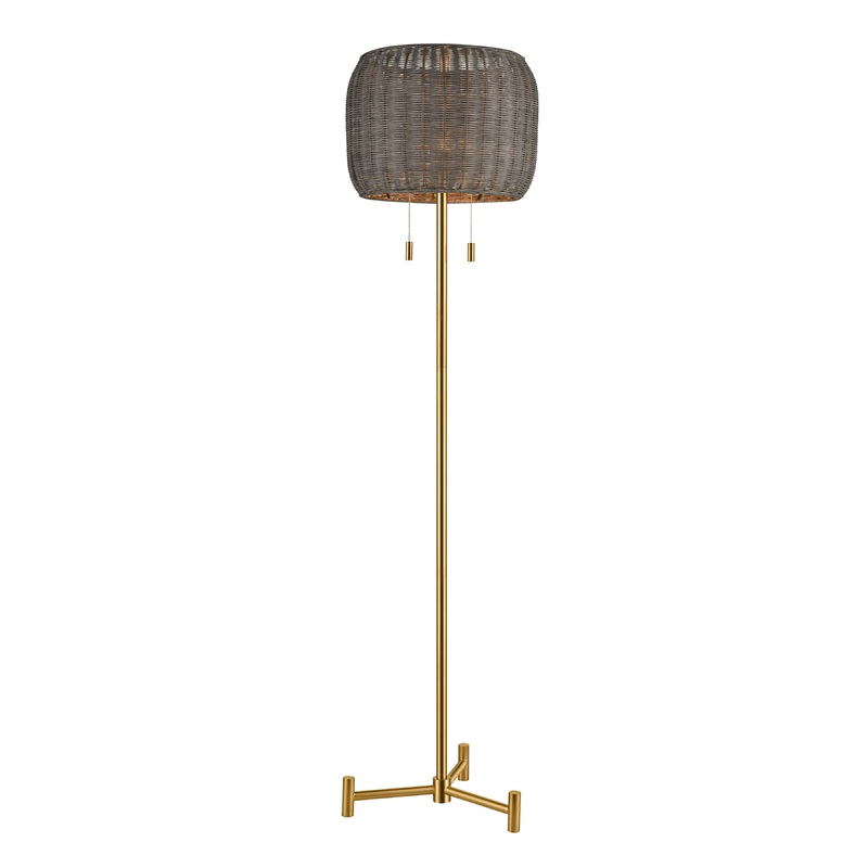 ELK SIGNATURE D4693 Bittar 61.5'' High 2-Light Floor Lamp - Aged Brass