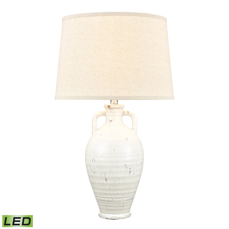 ELK STUDIO S0019-7990-LED Gallus 27'' High 1-Light Table Lamp - White - Includes LED Bulb