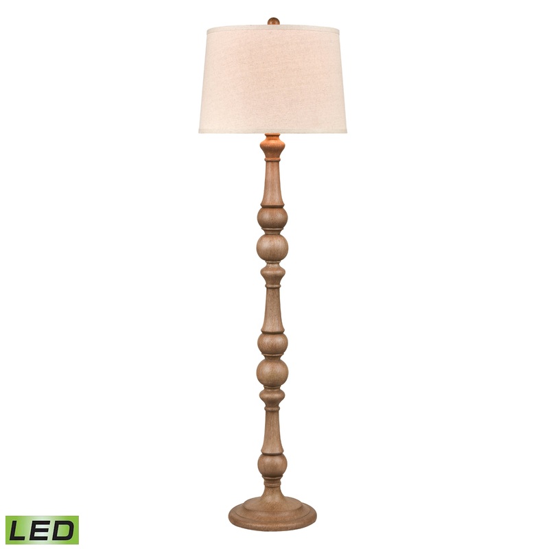 ELK STUDIO S0019-8045-LED Aspermont 63'' High 1-Light Floor Lamp - Washed Oak - Includes LED Bulb