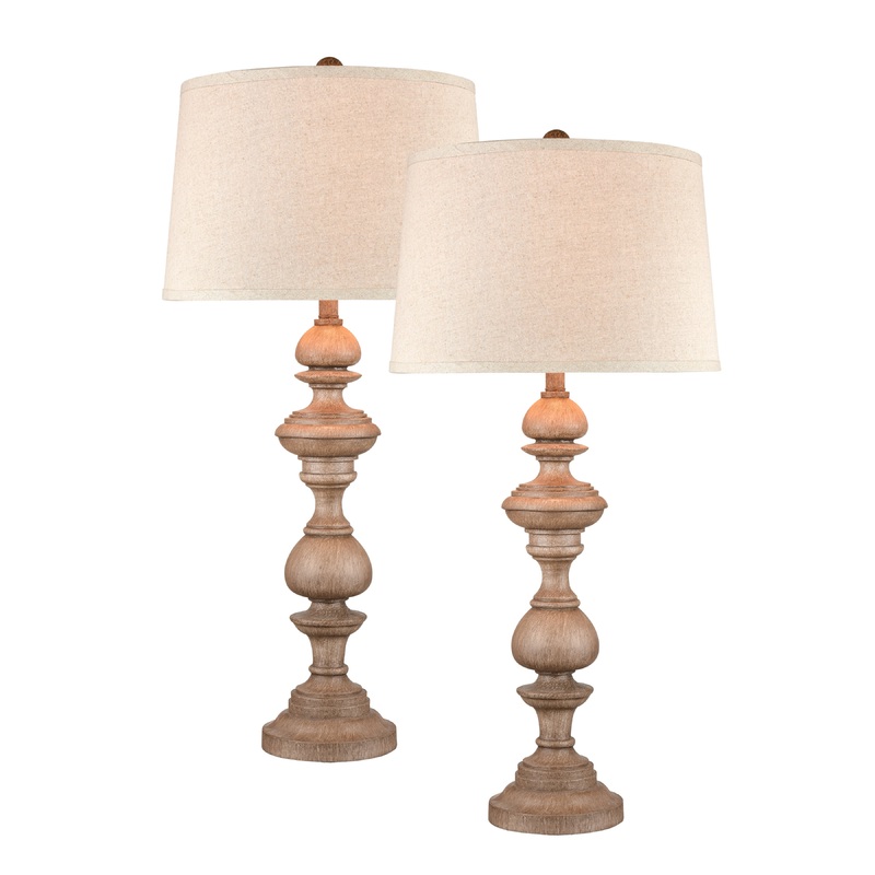 ELK STUDIO S0019-8046/S2 Copperas Cove 36'' High 1-Light Table Lamp - Set of 2 Washed Oak