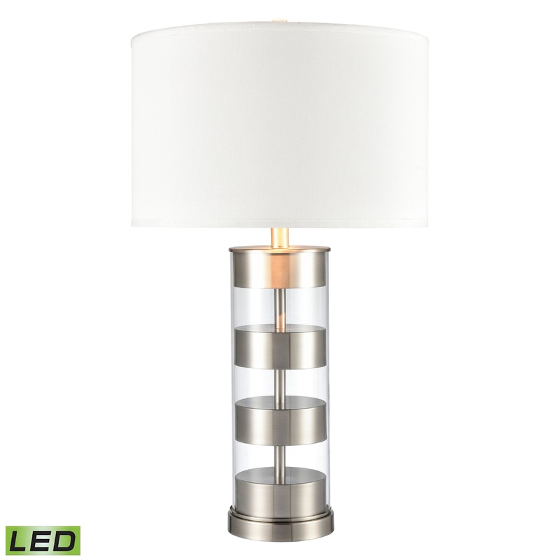 ELK STUDIO S0019-8054-LED Margin 28'' High 1-Light Table Lamp - Satin Nickel - Includes LED Bulb