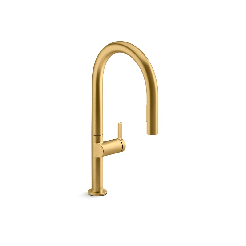 KOHLER K-28270-RT2-2MB Touchless pull-down kitchen sink faucet with two-function sprayhead  -  Vibrant Brushed Moderne Brass