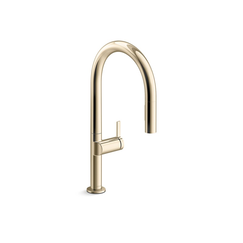 KOHLER K-28270-RT2-AF Touchless pull-down kitchen sink faucet with two-function sprayhead  -  Vibrant French Gold