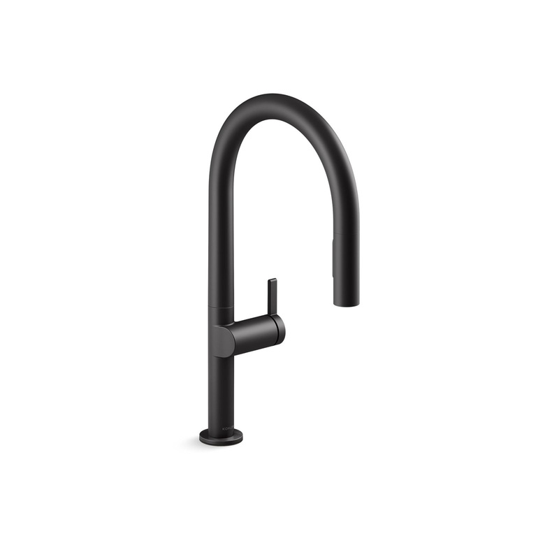 KOHLER K-28270-RT2-BL Touchless pull-down kitchen sink faucet with two-function sprayhead  -  Matte Black