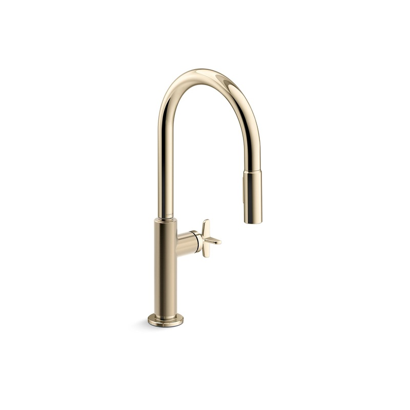KOHLER K-28670-3RT2-AF Touchless pull-down kitchen sink faucet with two-function sprayhead  -  Vibrant French Gold