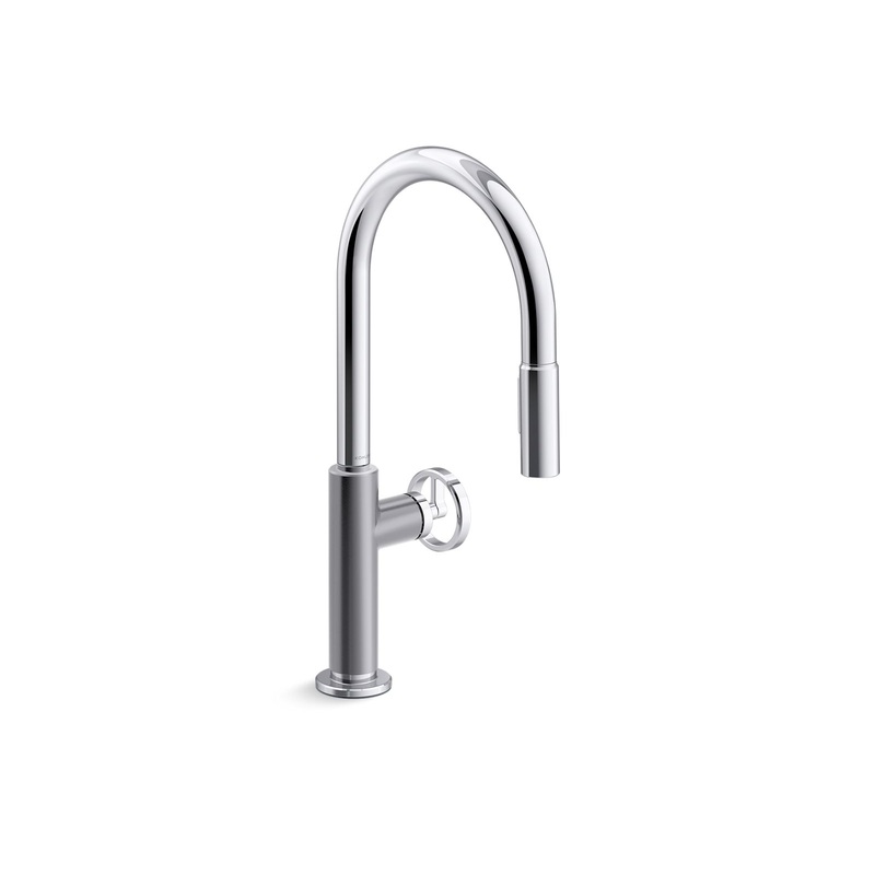 KOHLER K-28670-9RT2-CP Touchless pull-down kitchen sink faucet with two-function sprayhead  -  Polished Chrome