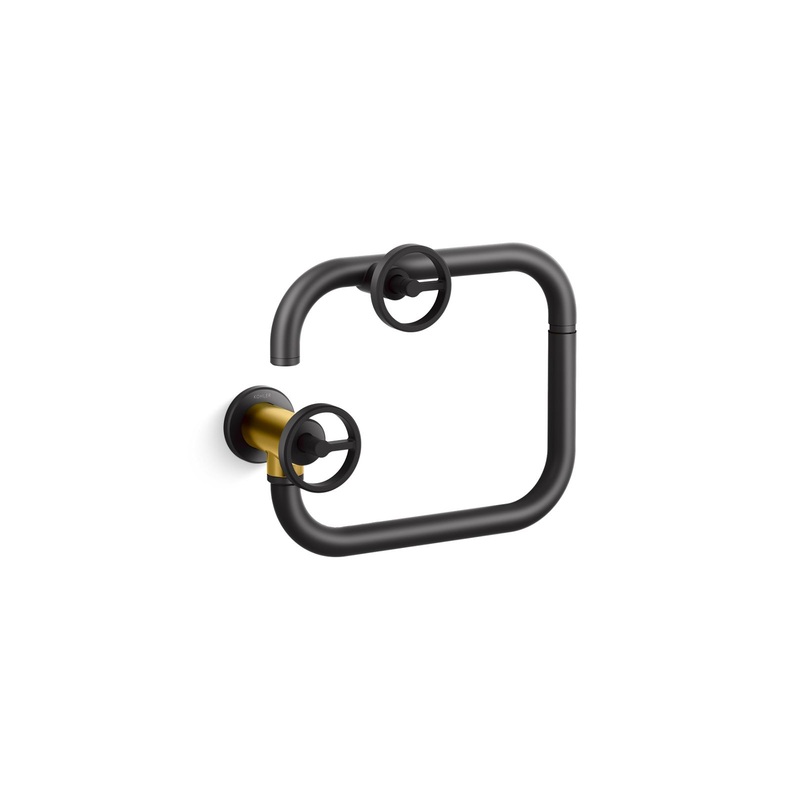 KOHLER K-28678-9-BMB Wall-mount pot filler  -  Matte Black with Brushed Moderne Brass