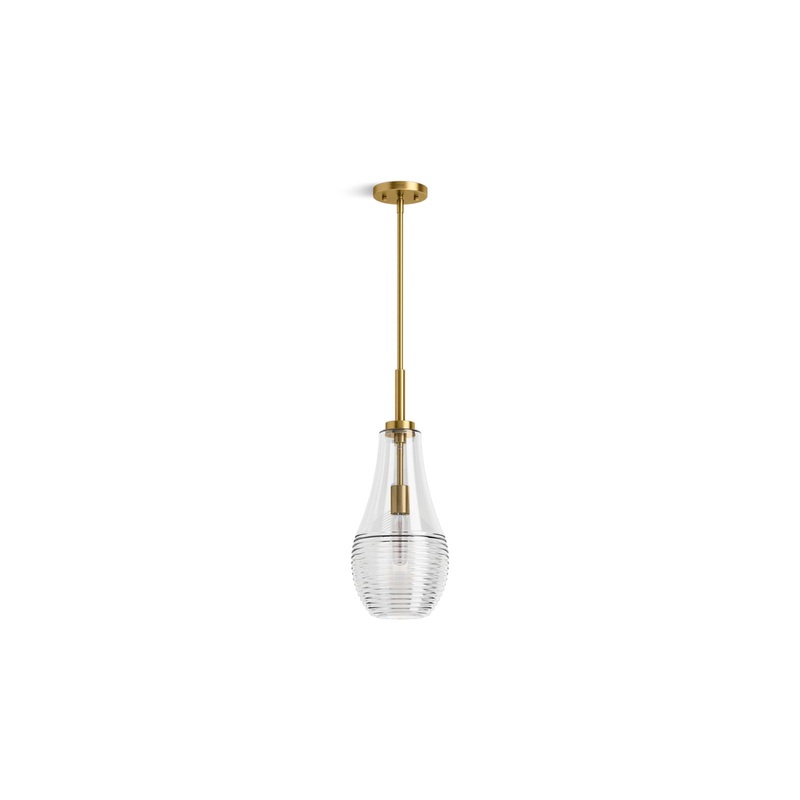 KOHLER K-42196-PE01-2GL 8" teardrop pendant  -  Brushed Moderne Brass