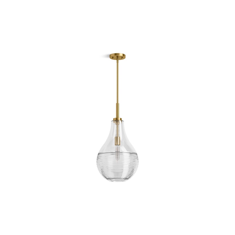 KOHLER K-42197-PE01-2GL 12" teardrop pendant  -  Brushed Moderne Brass