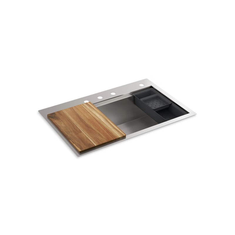 KOHLER K-RH23374-4PC-NA 33" top-/undermount single-bowl kitchen sink  -  Stainless Steel