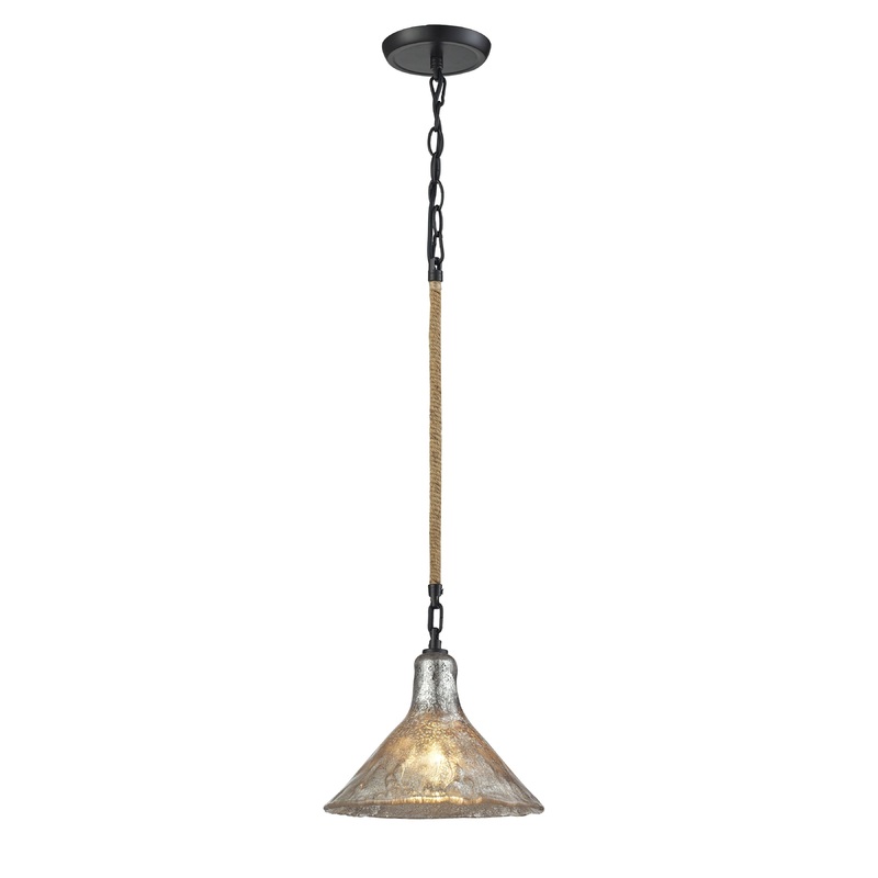 ELK SHOWROOM 10436/1 Hand Formed Glass 10'' Wide 1-Light Mini Pendant - Oil Rubbed Bronze