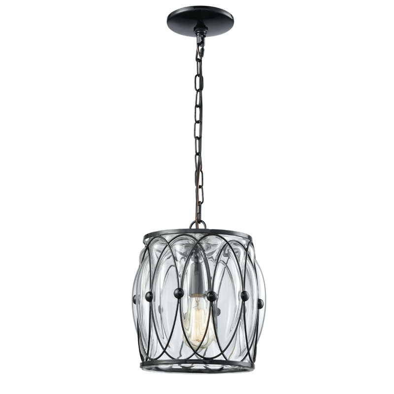 ELK SHOWROOM 14520/1 Adriano 9'' Wide 1-Light Mini Pendant - Gloss Black