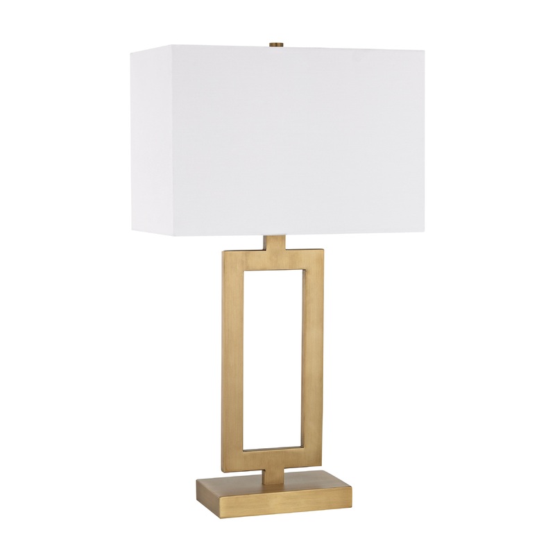ELK SIGNATURE D3124 Dromos 26'' High 1-Light Table Lamp - Antique Brass