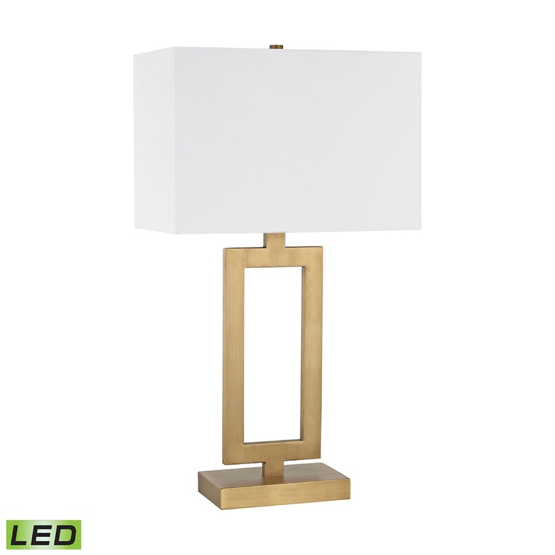 ELK SIGNATURE D3124-LED Dromos 26'' High 1-Light Table Lamp - Antique Brass