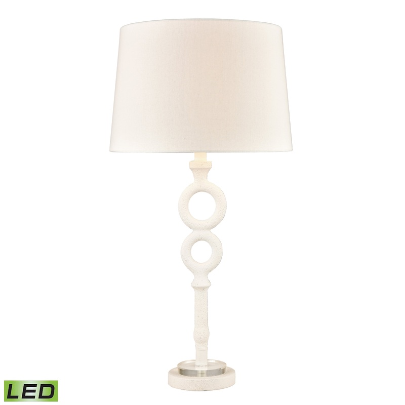 ELK SIGNATURE D4697-LED Hammered Home 33'' High 1-Light Table Lamp - Matte White - Includes LED Bulb
