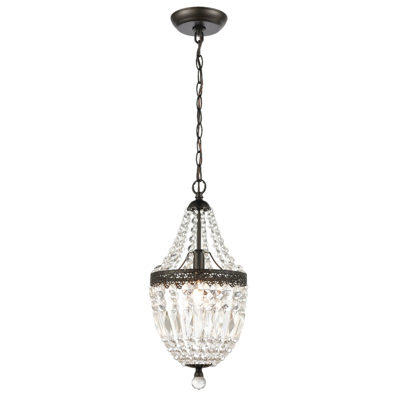 MARKETPLACE 122-026 Morley 8.25'' Wide 1-Light Chandelier - Dark Bronze