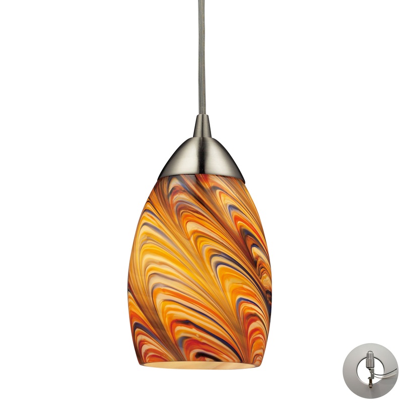 ELK SHOWROOM 10089/1RV-LA Vortex 4'' Wide 1-Light Pendant - Satin Nickel (Includes Adapter Kit)