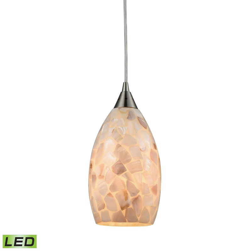 ELK SHOWROOM 10443/1-LED Capri 6'' Wide 1-Light Pendant - Satin Nickel (LED)